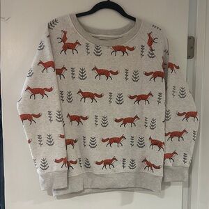 L.A Soul Fox Print Sweatshirt - Gray and Orange